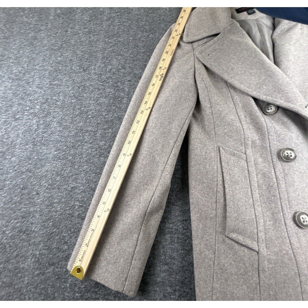 Jason Kole Peacoat Women’s Size S Wool Blend Double Breasted Oatmeal Color - Picture 8 of 10